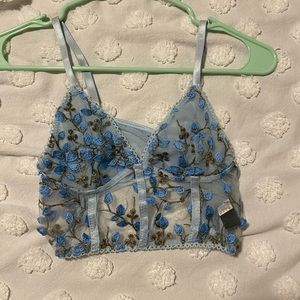 Blue floral bralette size small